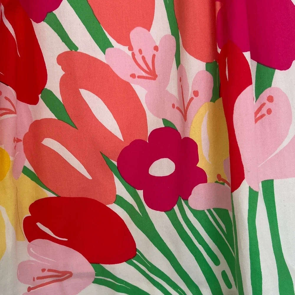 Lilly Pulitzer Strapless Flirty Floral Pattern Cotton Mini Dress With Pockets - Picture 6 of 15